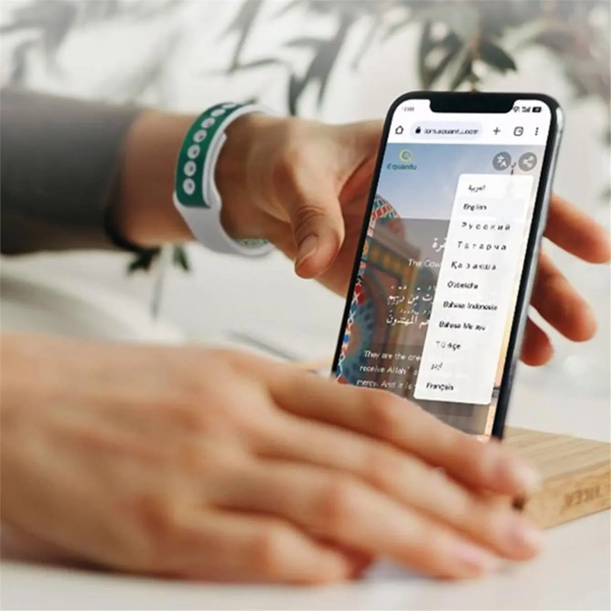 

【Some】NFC Smart Bracelet Full Quran Learning Feature Ayah Band Muslim Prayer Wristband Islamic Gift Waterproof A