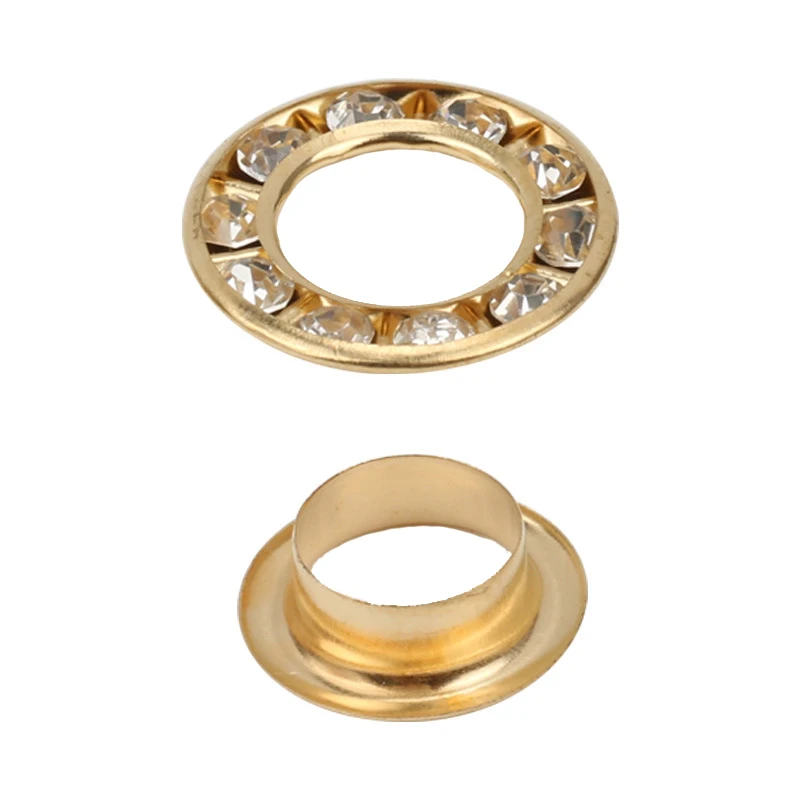 Rhinestone Round Electroplating Clothing, Inner Diameter Gold Silver with Diamond Copper Air Hol, Decorative Ring 6mm 9mm14mm ID