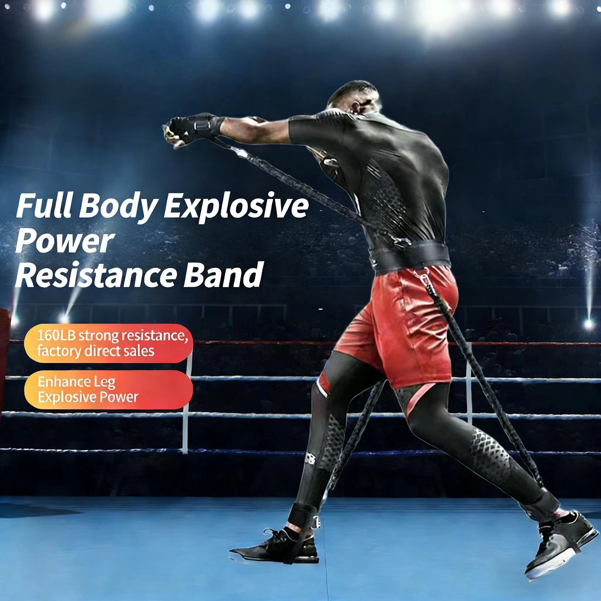 Factory Direct Sales Custom Logo Latex Speed Agility Boxing Training Belt Fitness Resistance Belt Set Chest Protection
