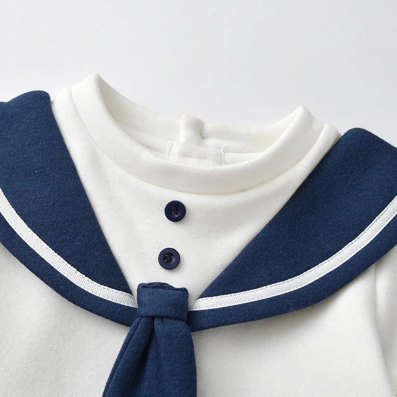 الوليد الصبي السروال القصير الخريف الشتاء بحار طوق المرقعة زائد الصوف طفل الفتيان حللا 0-1Y الفتيات داخلية وزرة #3