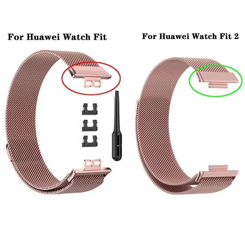 Milanese Band For Huawei Watch FIT Strap smart Magnetic Loop stainless steel metal bracelet for Huawei Watch fit 2 Accessories