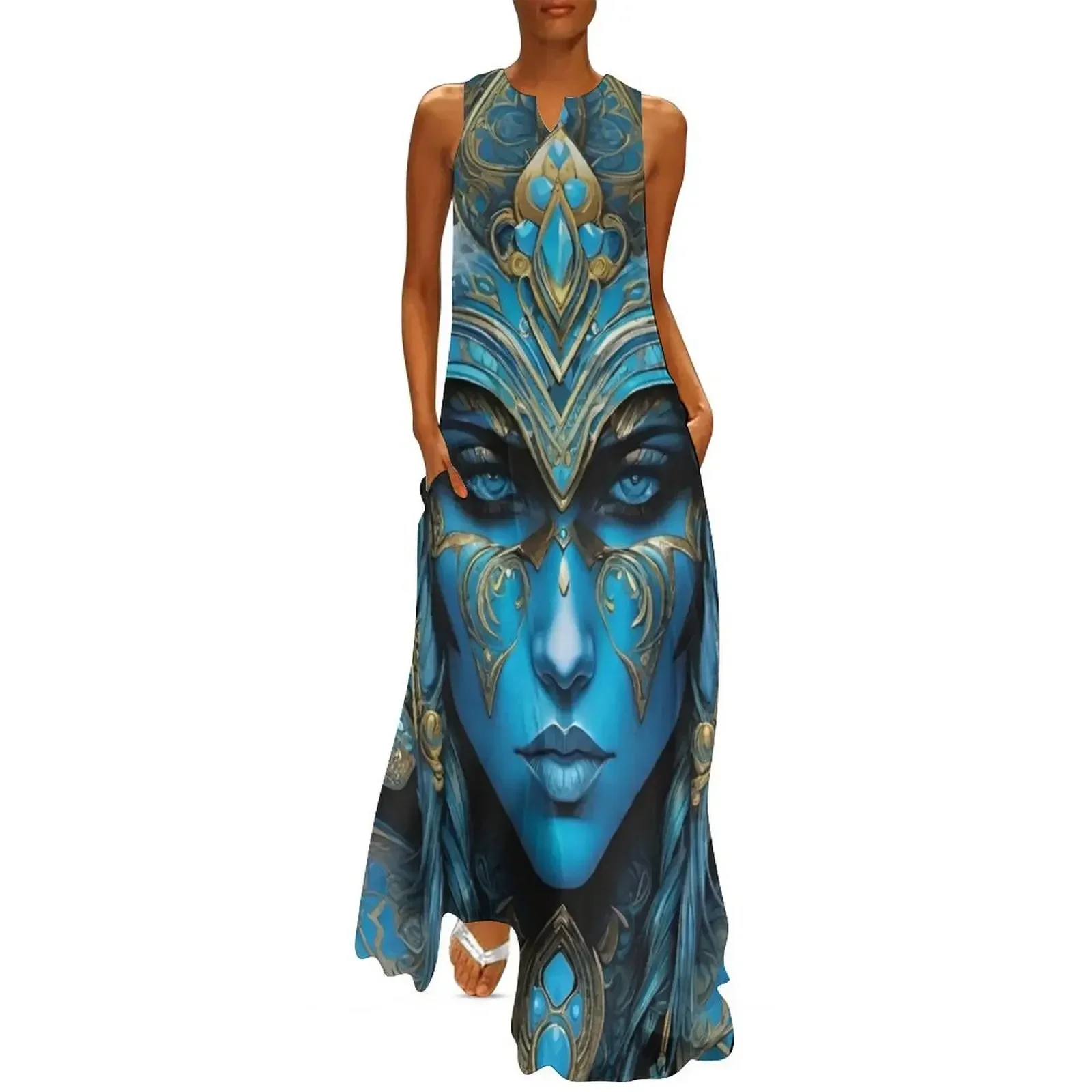 

Turquoise - Surreal Fantasy Long Dress Women's summer suit luxury dresses women clothes Summer women's clothing Dress