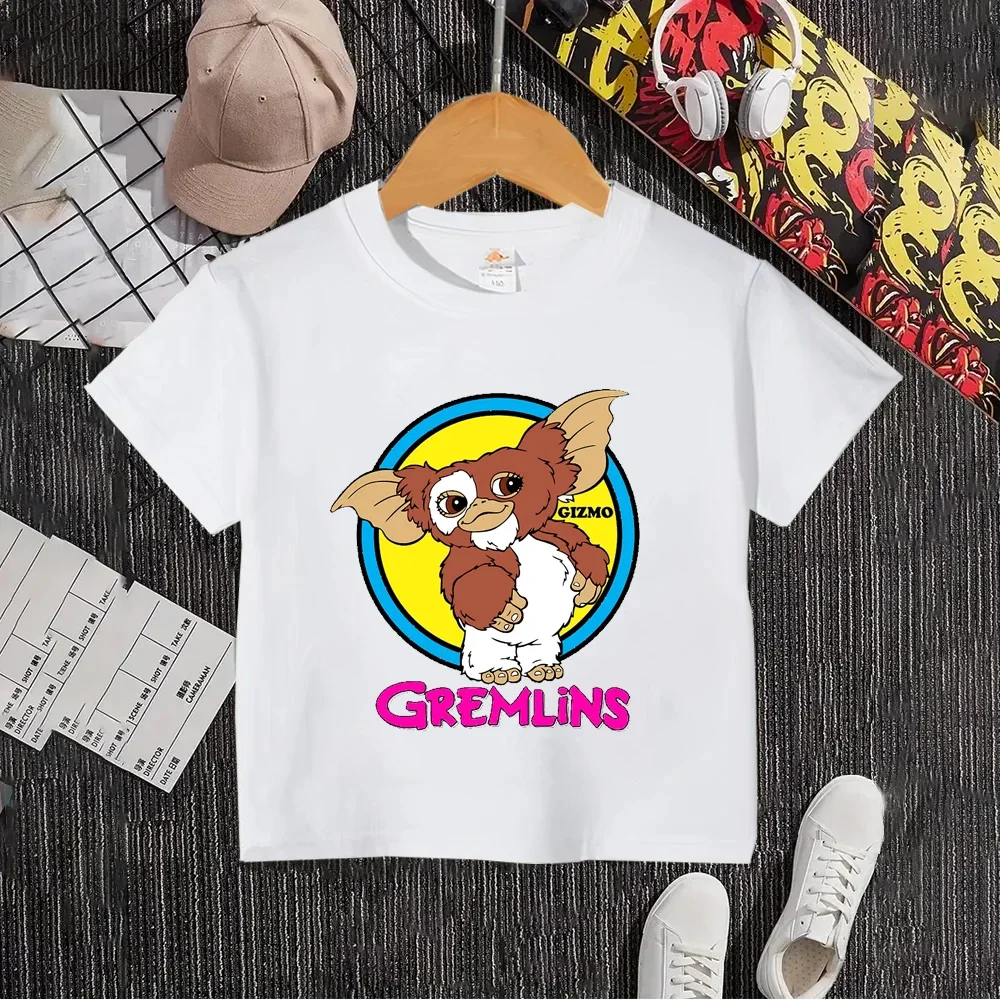 Gremlins Gizmo Children T-shirt Summer Short Sleeve Boy Girl Kids Tee Shirts Cartoon Anime Children's Clothes Top Birthday Gift