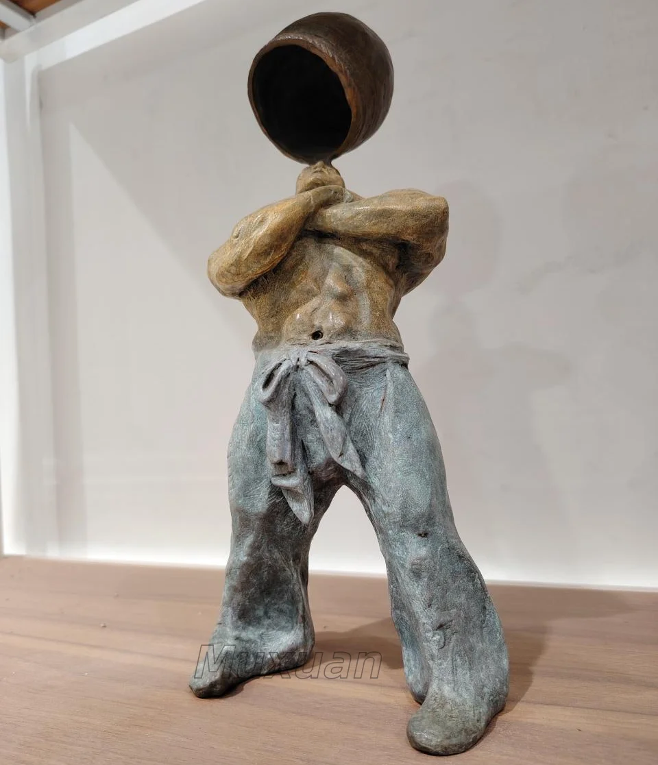 Абстрактная скульптура человека, медный материал, скульптура, украшение для гостиной, рабочего стола