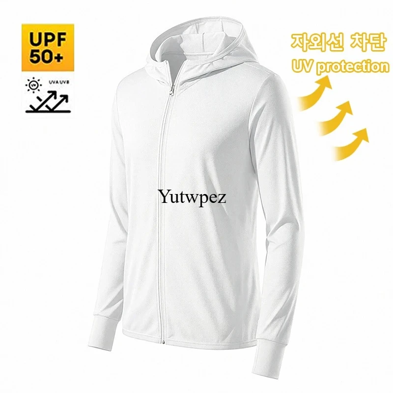 Atmungsaktive Angeljacke für Outdoor-Aktivitäten und Wandern, UPF50+ UV-Schutz für Herren, Eisseide mit Kühleffekt, Sonnenschutz, Leichtgewichtig