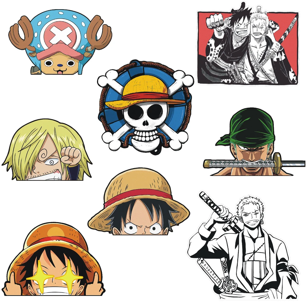 One Piece Chopper Luffy Car Sunscreen Reflective Stickers Zoro Styling Waterproof Auto Window Decals Windshield Decorations