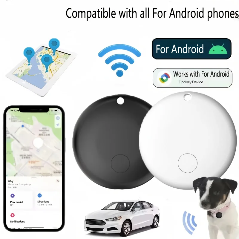 

Трекер для Android, GPS-трекер для транспортных средств с устройством для поиска предметов в прямом эфире, совместимый с приложением Google Find My Device