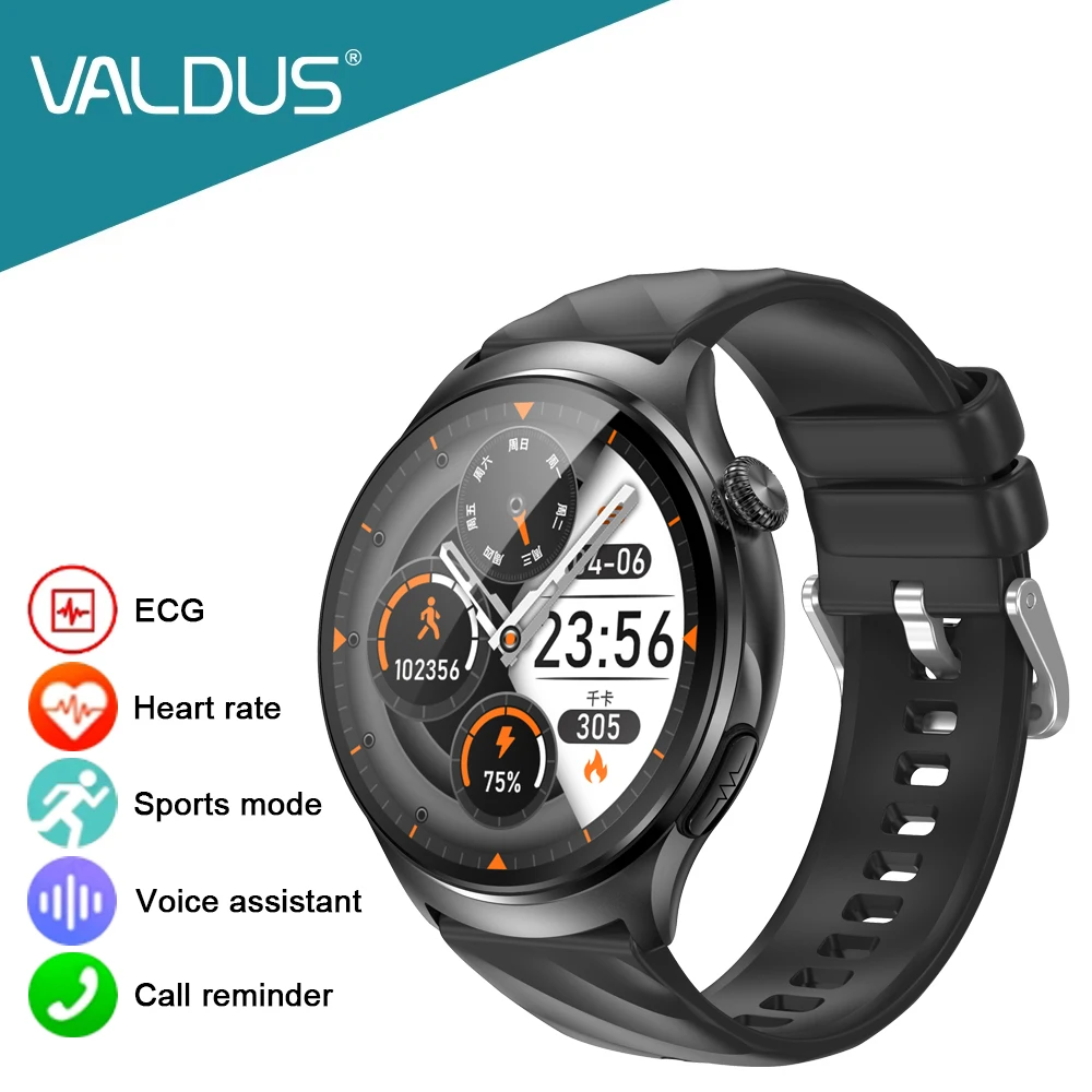 

VALDUS ECG VE62 Смарт-часы 1,56 дюйма AMOLED Мужчина Женщина BT Голосовой вызов Сердечный ритм Фитнес Спортивная трек Смарт-часы с длительным сроком службы батареи
