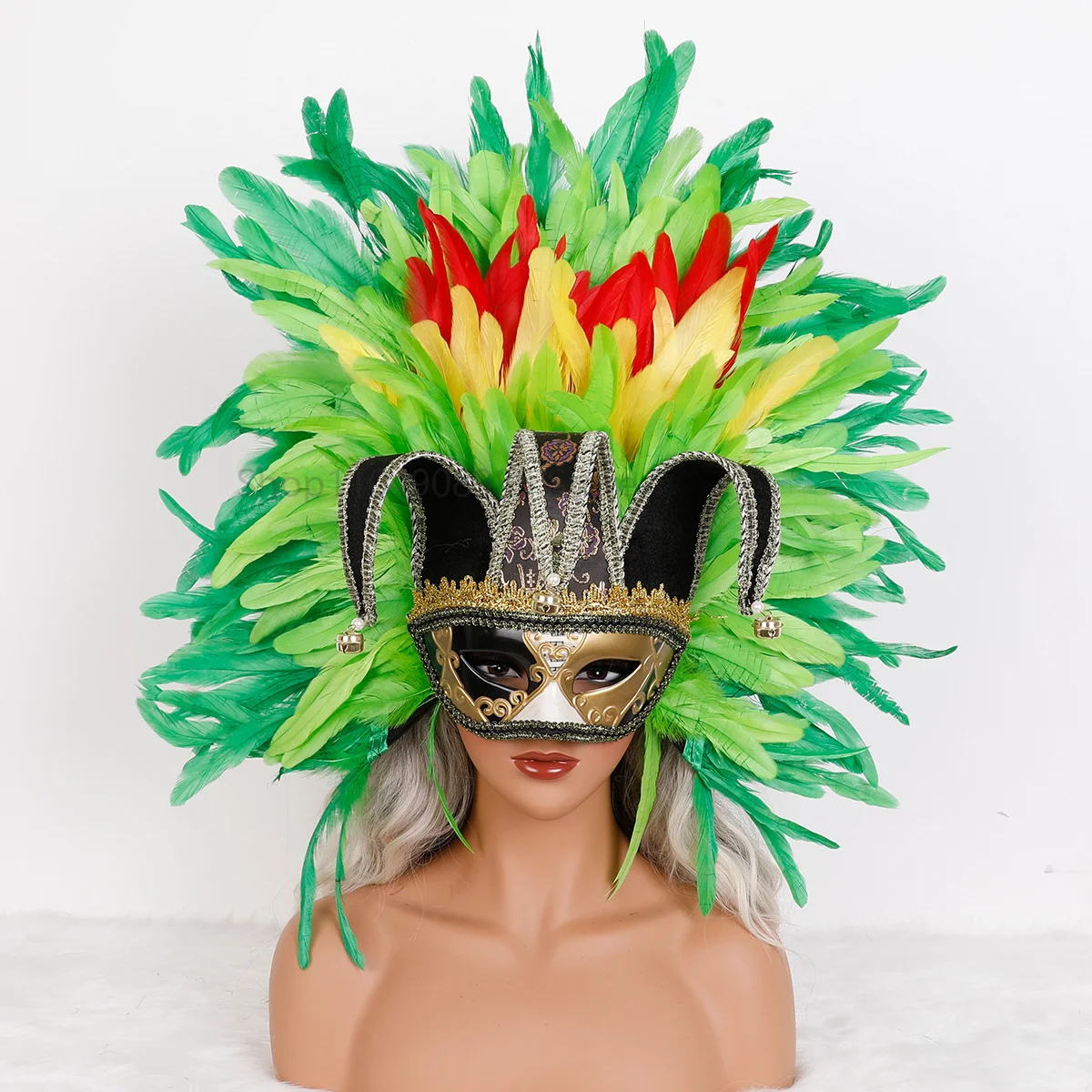 

Carnival Feather Mask Headdress Masquerade Exaggerated Plumage Props Party Performance Festival Decoration Multiple Styles