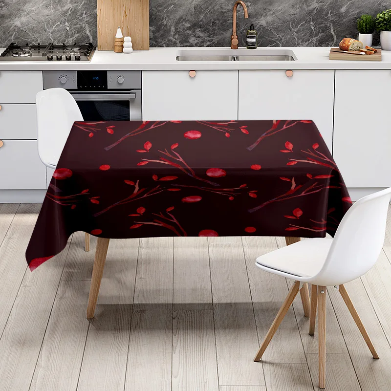Modern Dining Table Cover with Cherry Blossom Print Polyester Fabric for Home Decoration in Kitchen Dining AliExpress