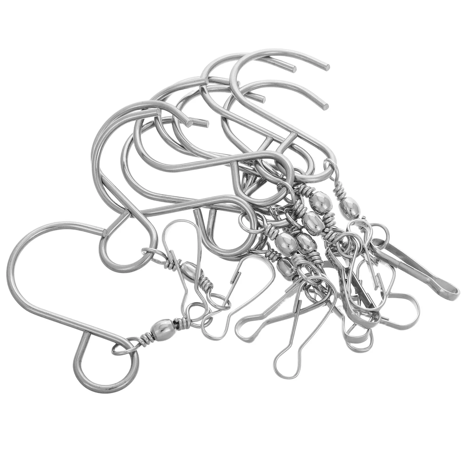 

10pcs Stainless Steel Wind Hook Clip Heavy Duty Stainless Steel Rotating Hangers for Wind Chimes Clothes Tools Garden Bearings