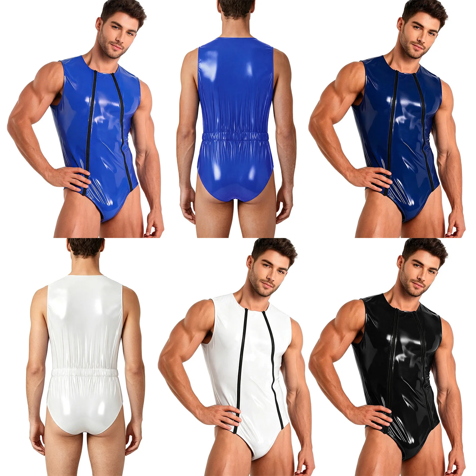 Men Waterproof Swimwear Sauna Suit Beach Pool Swimsuit Gym Fitness Workout Tracksuit Clubwear Leak-proof Diaper Cover Bodysuit