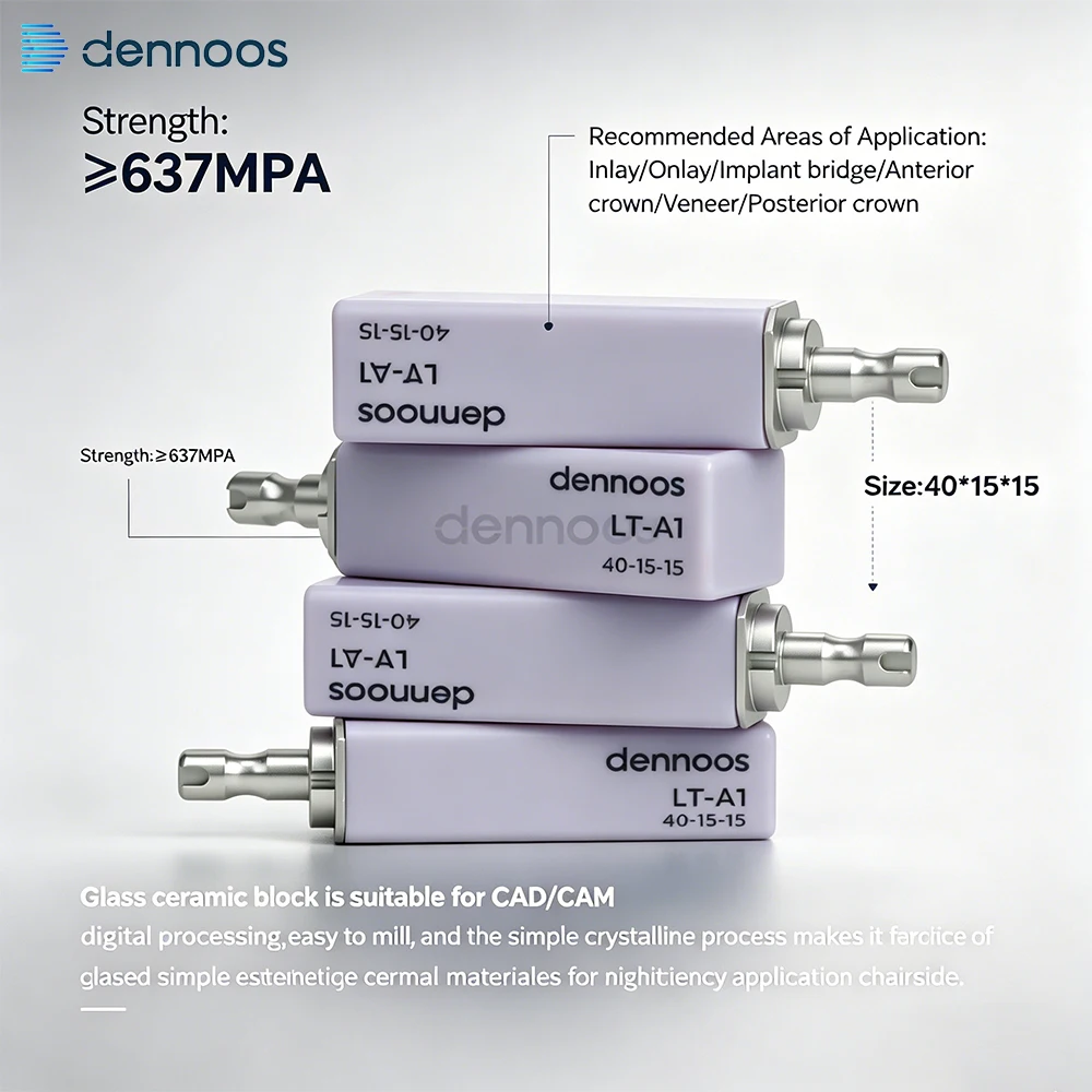 

Стоматологические стеклокерамические блоки LODDEN Dennoos B40 (4 шт.) из дисиликата лития HT/LT для интарсий и коронок, для зуботехнических лабораторий CAD/CAM