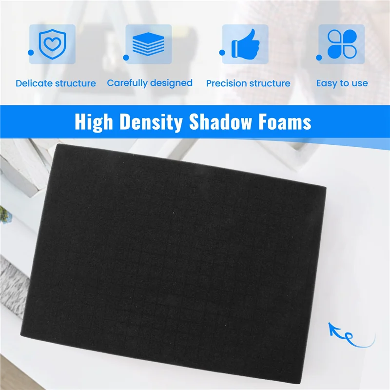 

AT43-4PCS Pick Apart Foam For Toolbox Pre-Cutting Foam Insert High Density Shadow Foams 350X250x40mm