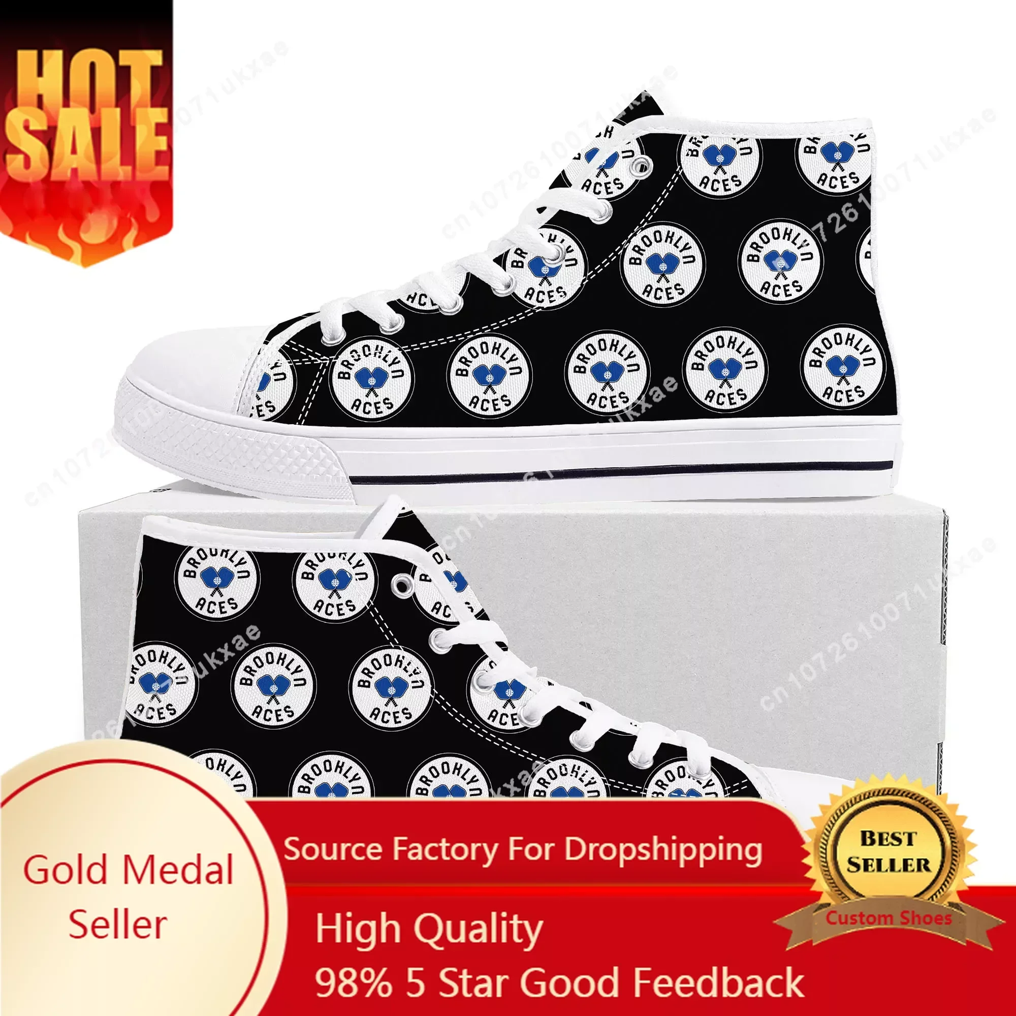 

BROOKLYN ACES pickleball High Top High Quality Sneakers Mens Womens Teenager Canvas Sneaker Casual Custom Made Shoes DIY Shoe