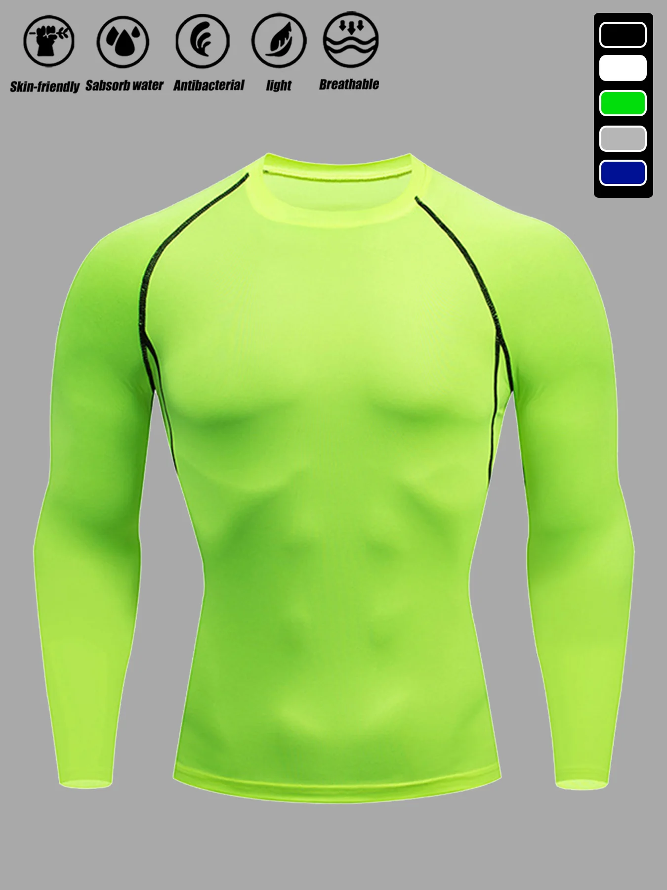 Men Sport T-shirt Quick Drying Long Sleeved Bodybuilding Running Compression Top Gym Tracksuit Men Fitness Tight Rashgard