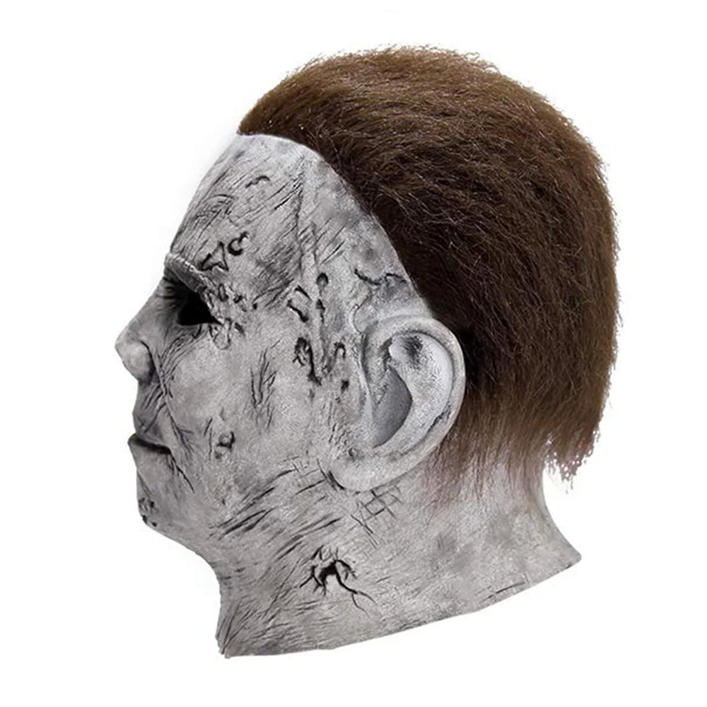 Máscara de terror de Michael Myers para Halloween, casco de látex para Cosplay, espeluznante, sangriento, asesino de demonios, Carnaval, Purim, accesorios para disfraces de fiesta, 2018