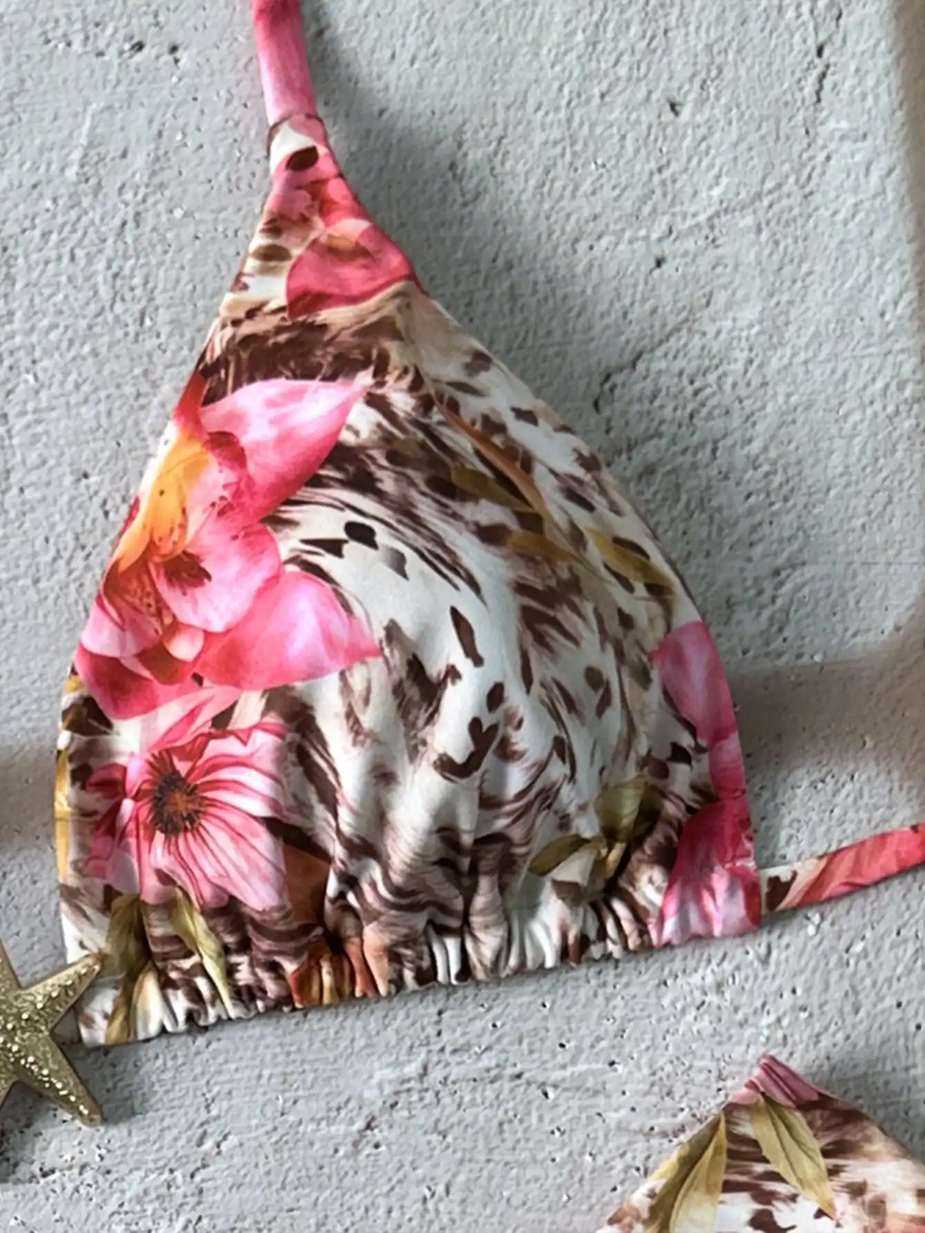 

Women's Floral Leopard Print Halter High Cut Bikini Set Summer