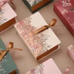 Creative Simple Book Shape Gift Box Baby Shower DIY Gift Candy Dragee Wrapping Packaging Wedding Flower Box with Ribbon