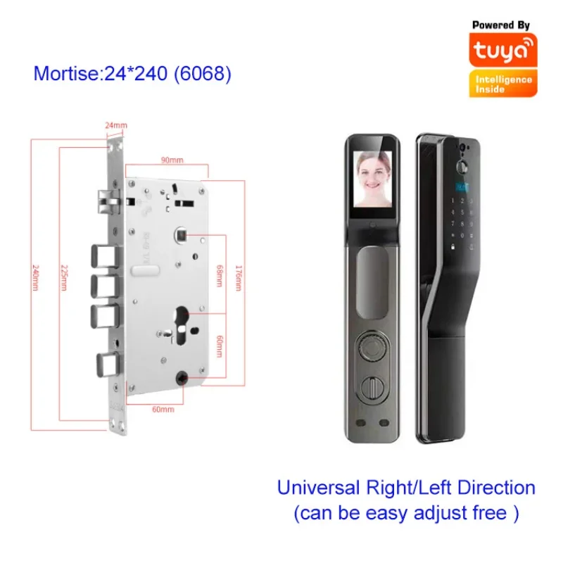 TUYA camera room door lock, home anti-theft fingerprint password lock, apartment door electronic intelligent lock