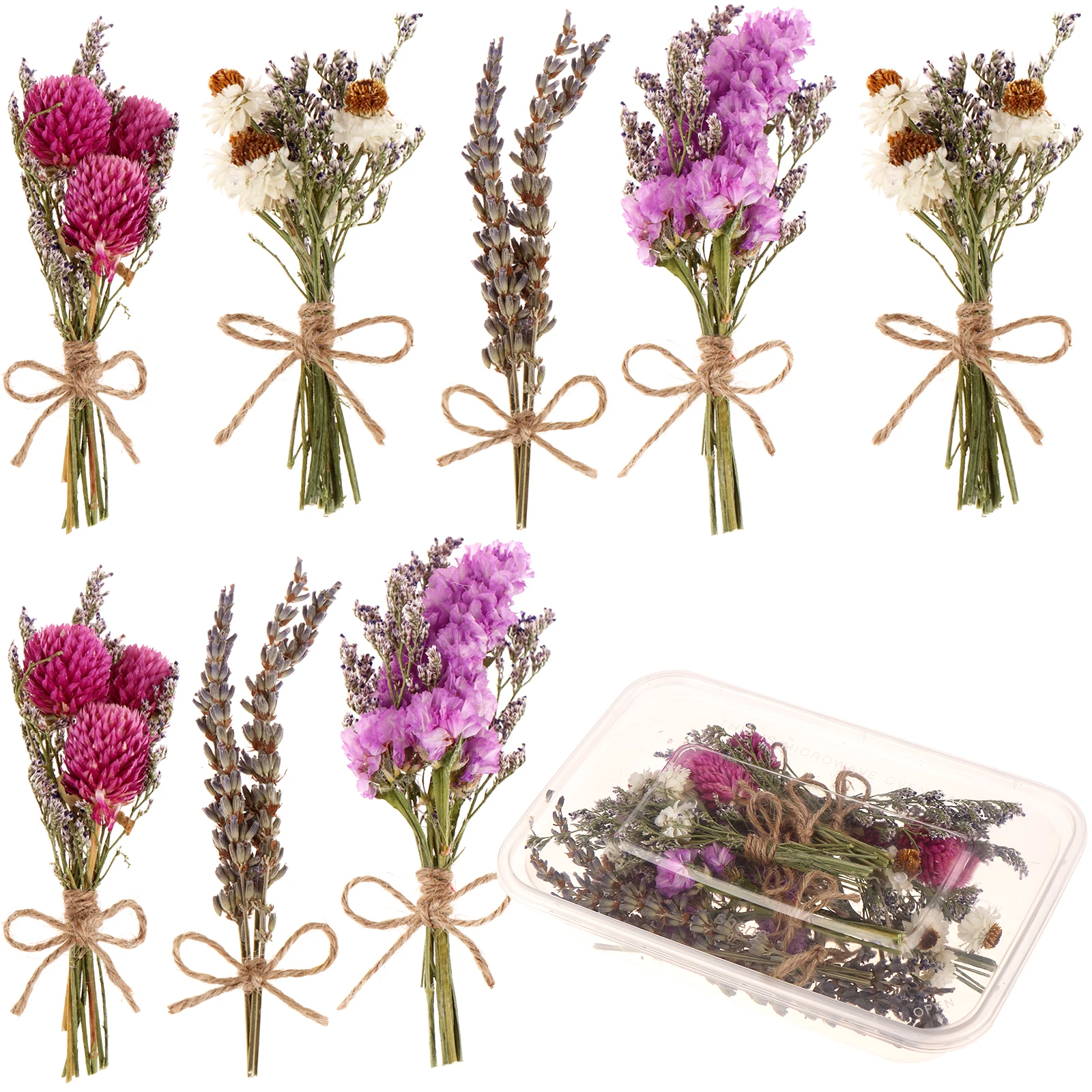 Mini Flower Bouquets Dried Flower Bouquets for DIY Craft, Card Decoration, Gift