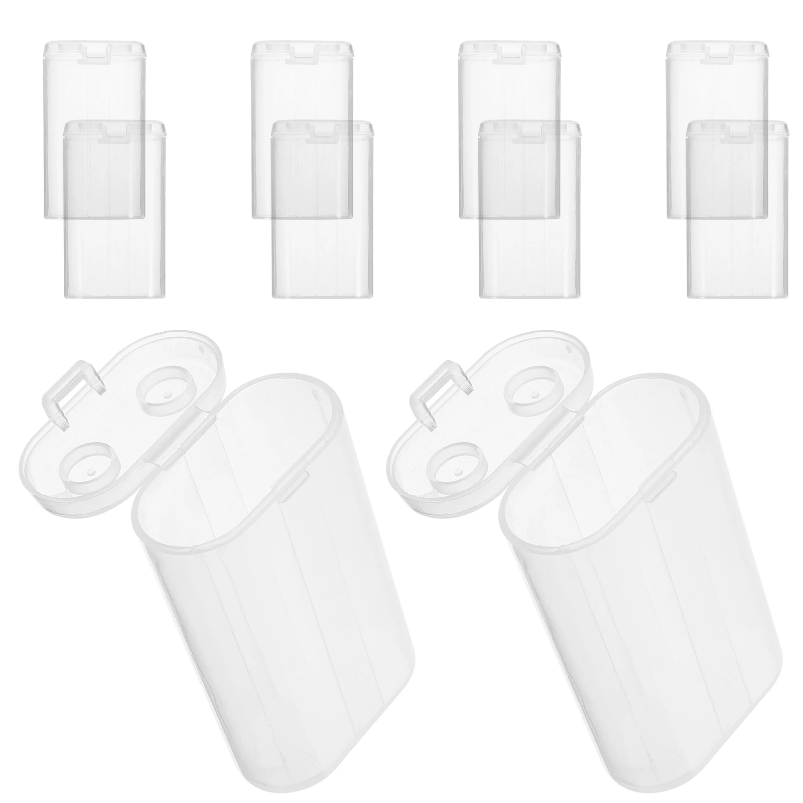 

10 Pcs Box 2 Compartments Plastic Case Small ganizer Container Electronic Parts Box Transparent Rectangular Storage