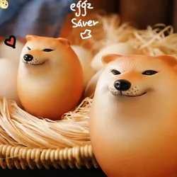 Funny Shibako Dog Egg Squishy Fidget Toy Realistic Egg Shape Desk Decor Shiba Inu Dog & Egg Union PU Slow Rebound Sensory Toy