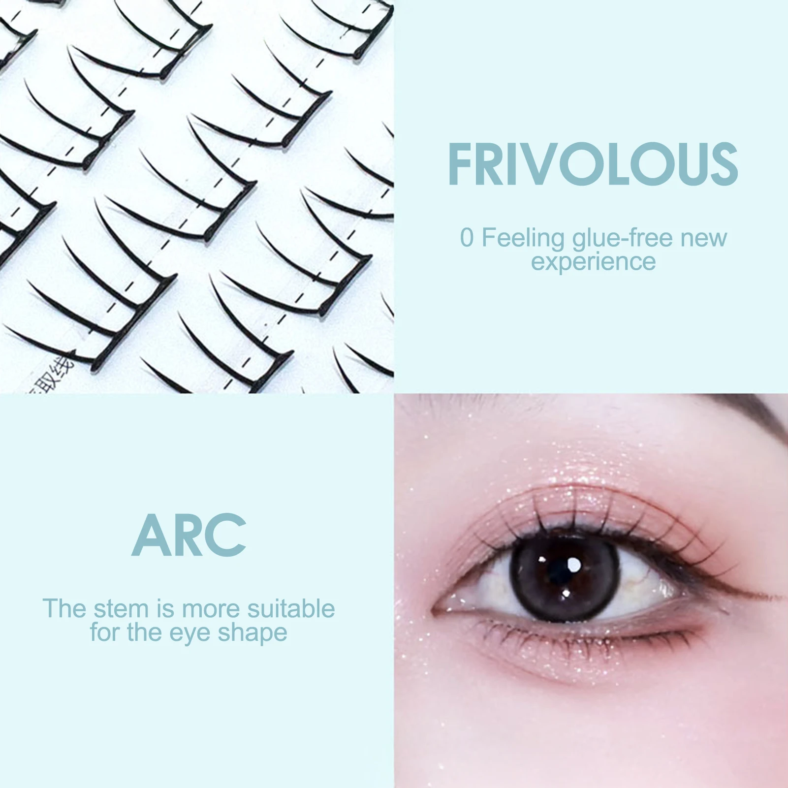 10-13 ミリメートル自己粘着 DIY マンガまつげ個別接着剤不要再利用可能なつけまつげ韓国アイドルまつげエクステンション