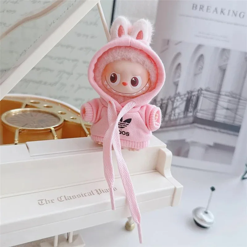 4.0 الوحوش دبوس الحب سلسلة 15 17 سنتيمتر ل Labubu دمية ADI هوديي الملابس الكورية المعبود أحذية رياضية مجموعة الملابس الإكسسوارات