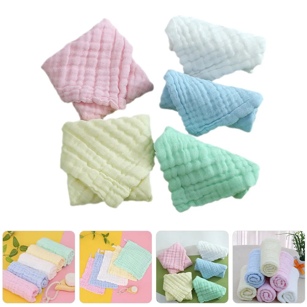 

Набор из 5 муслиновых салфеток для умывания: впитывающие хлопковые полотенца для лица, нежные полотенца для новорожденных и малышей, незаменимые для ежедневного ухода