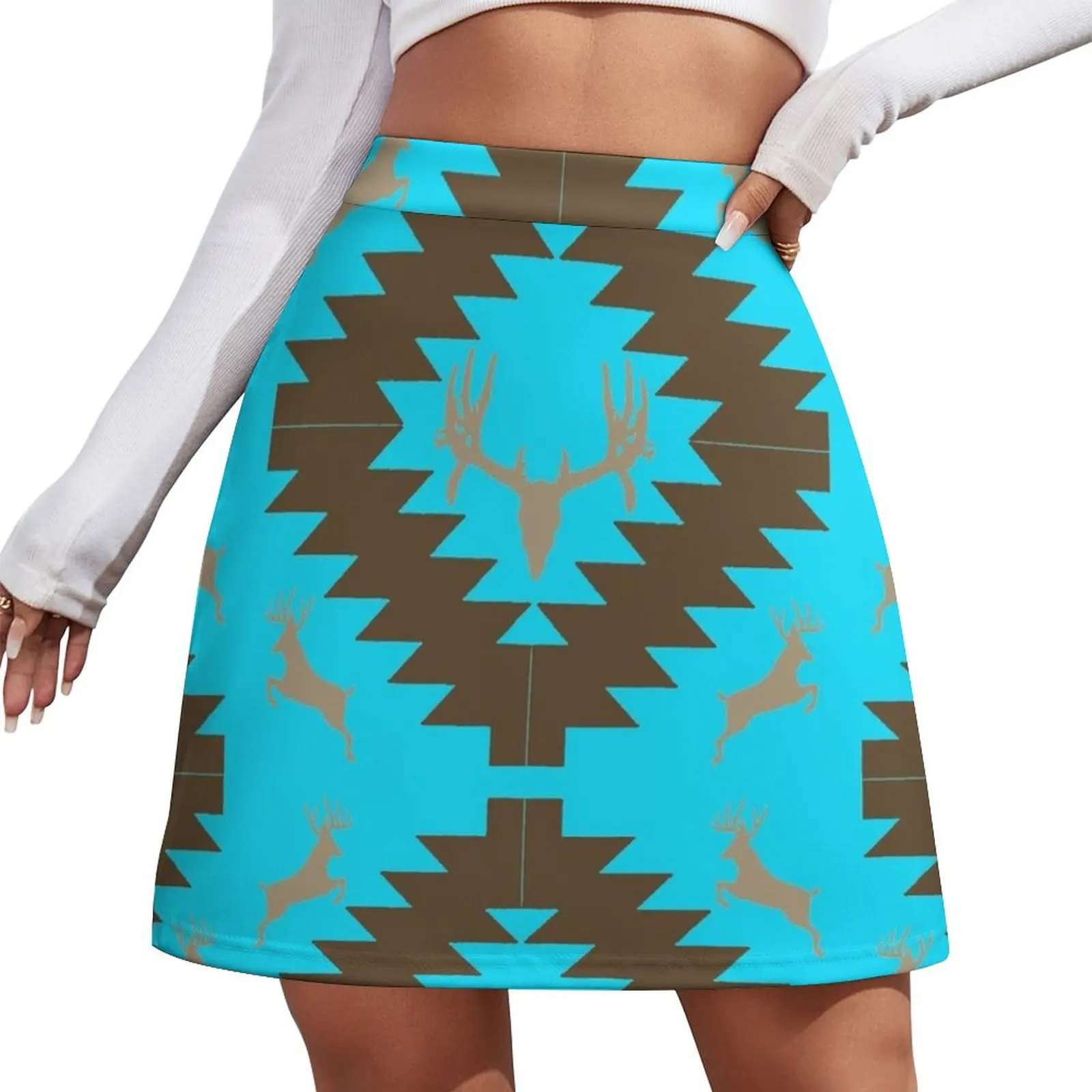 

Buck deer American Indian art 3b Mini Skirt Women skirts Women's skirt new in external clothes