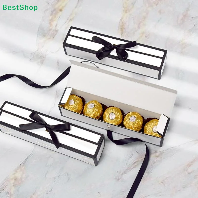 〔R〕Long Gift Box with Ribbon - Jewelry & Pen Gift Packaging Box(10Pcs)