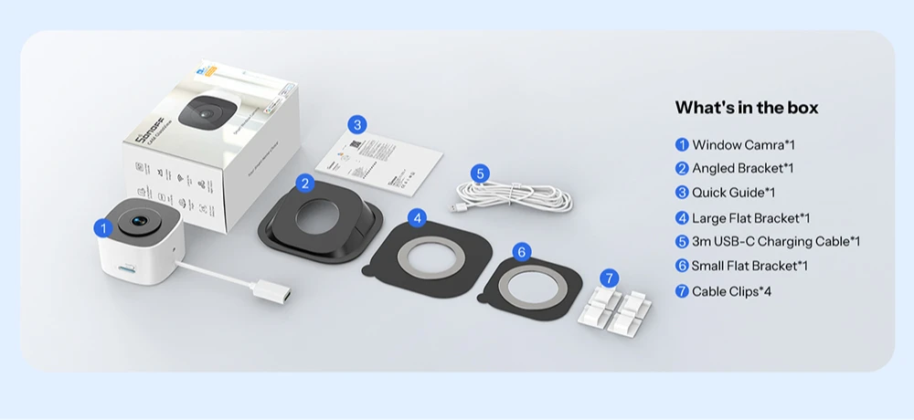 SONOFF CAM-S3W GlassView Intelligente Fenster-Sicherheitskamera, Ohne Bohren, Zwei-Wege-Kommunikation, Lokaler TF-Kartenspeicher ohne monatliche Gebühr. – Detail 17