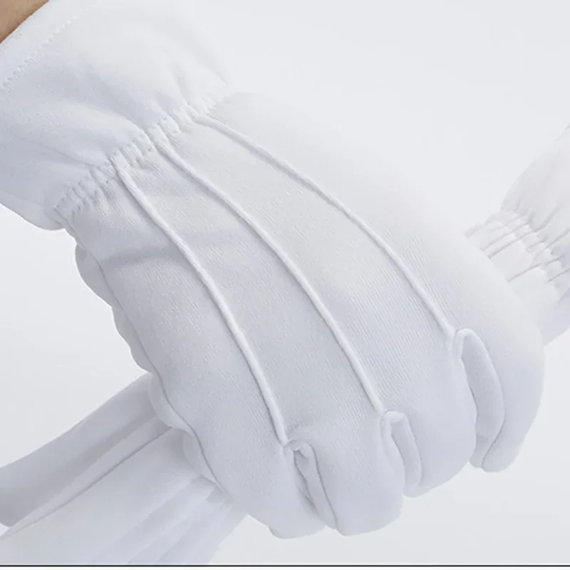 1Pair White Formal Gloves Winter Warm Men Uniform Tuxedo Honor Guard Parade Cosplay Costume Inspection Work Butler Gloves