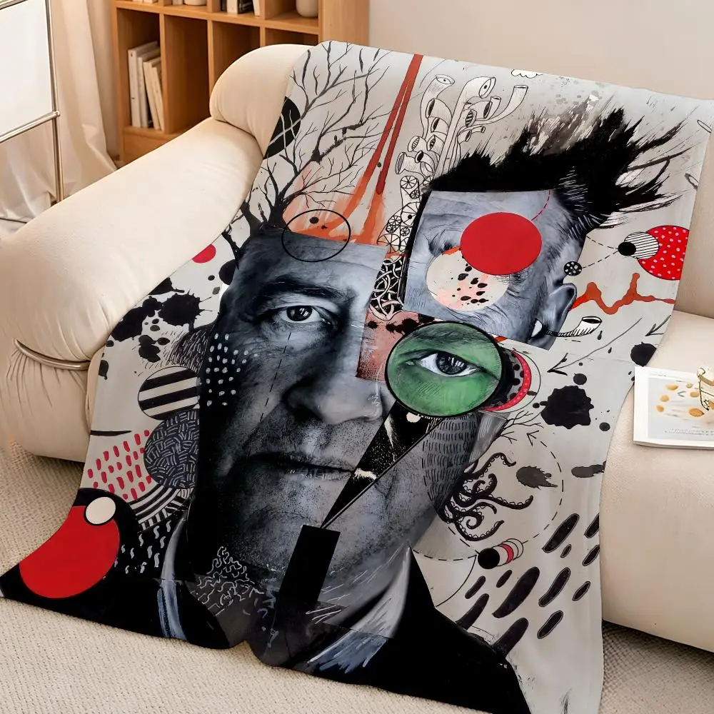 Artist Surreal D-David Lynch Throw Soft Warm Flannel Blanket Lightweight for Sofa Bed Couch Travel Adults