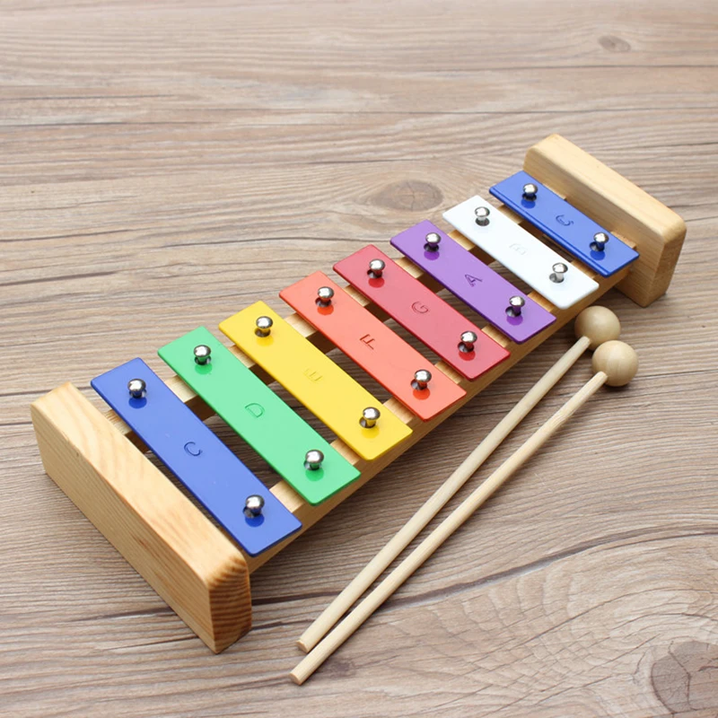 8 Keys Children'S Xylophone Orff Musical Keyboard Kalimba Metal Music Instrument Wooden Xylophone For Kids Baby Piano Toy