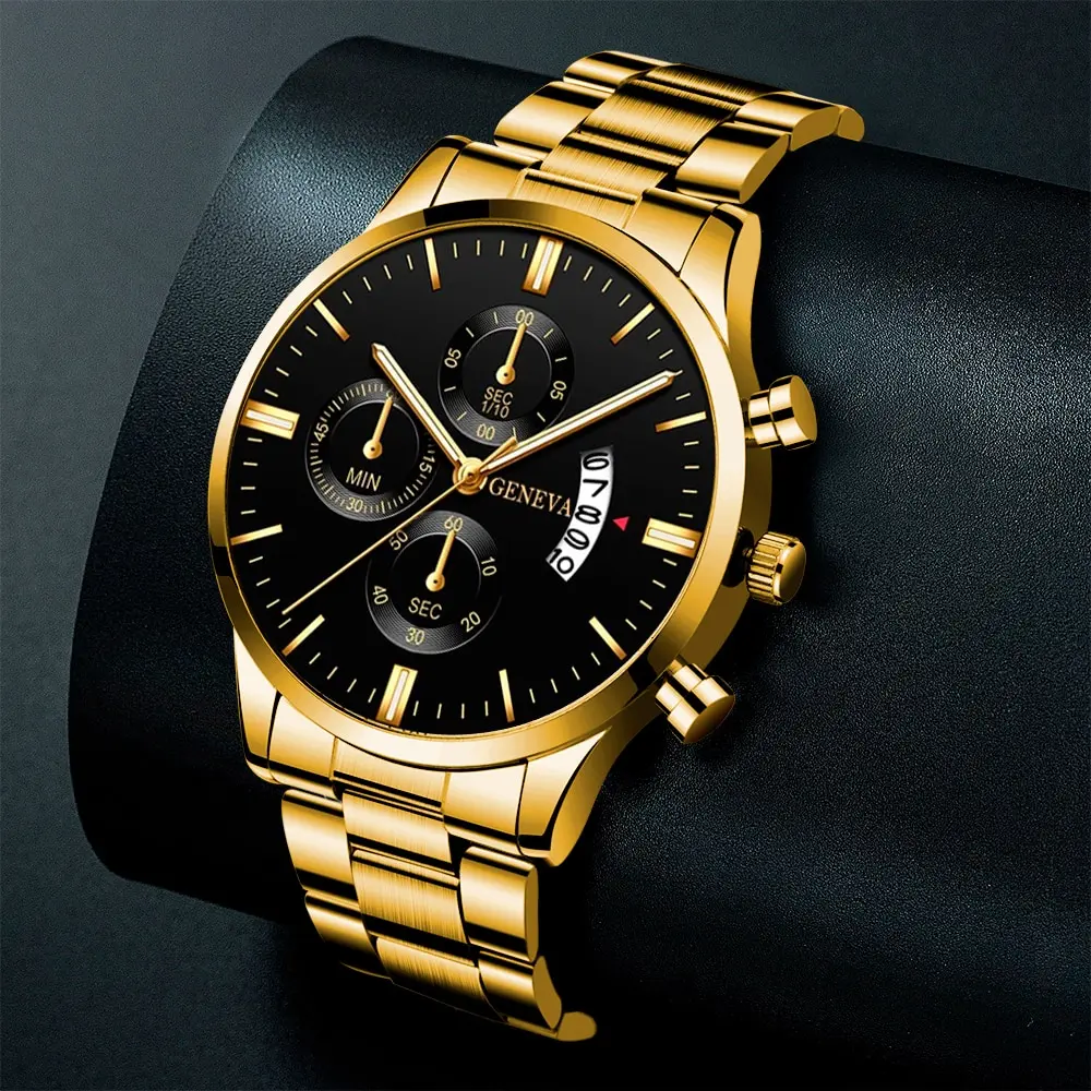 Men's Watch Versatile Fashion Steel Strip Quartz Watch Charm Business Men's Watch