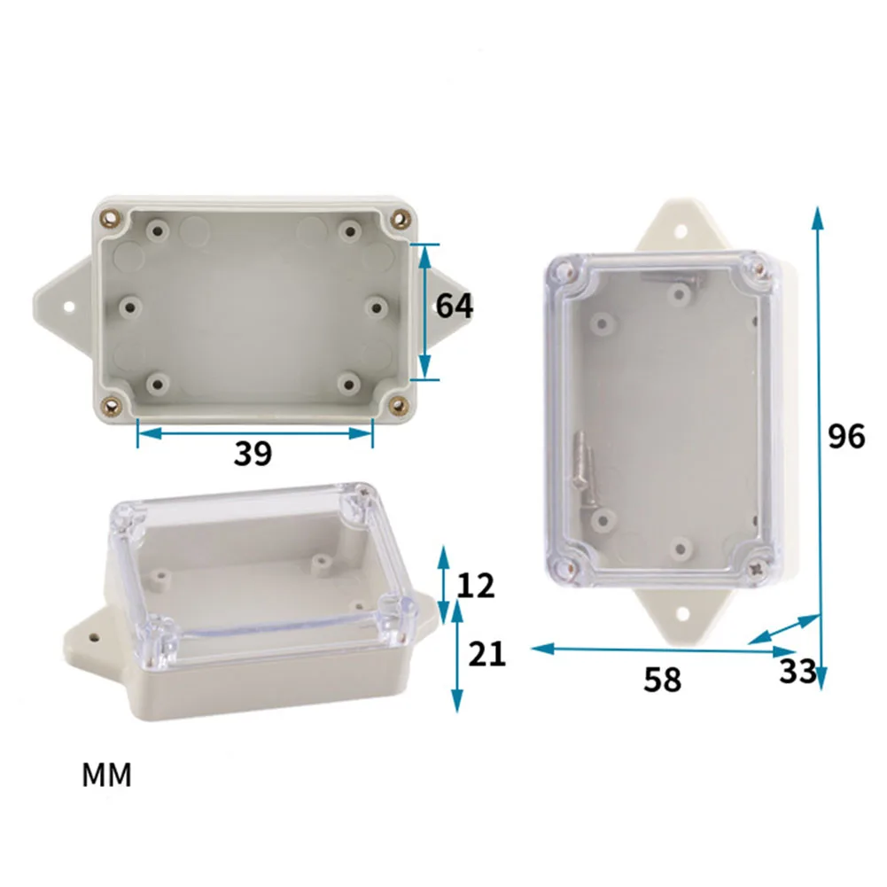 3pcs Plastic Junction Box 83X58X33mm Waterproof Junction Box With Clear Cover For Indoor Outdoor Electrical Communication