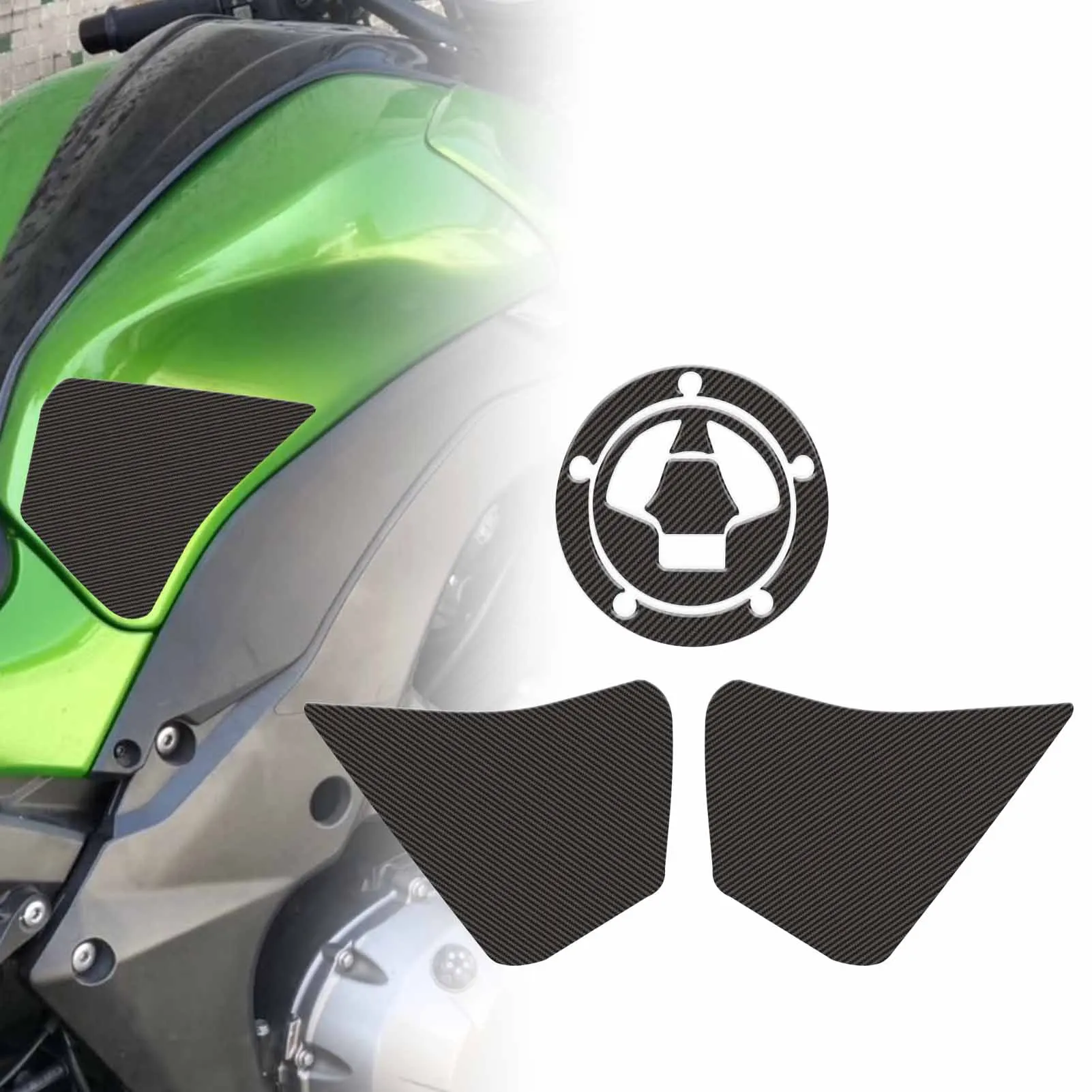 

Противоскользящая наклейка на газовый коленный захват бак для kawasaki z1000 2015 -2021 протектор Наклейка боковой бак Тяговая Подушка Z1000