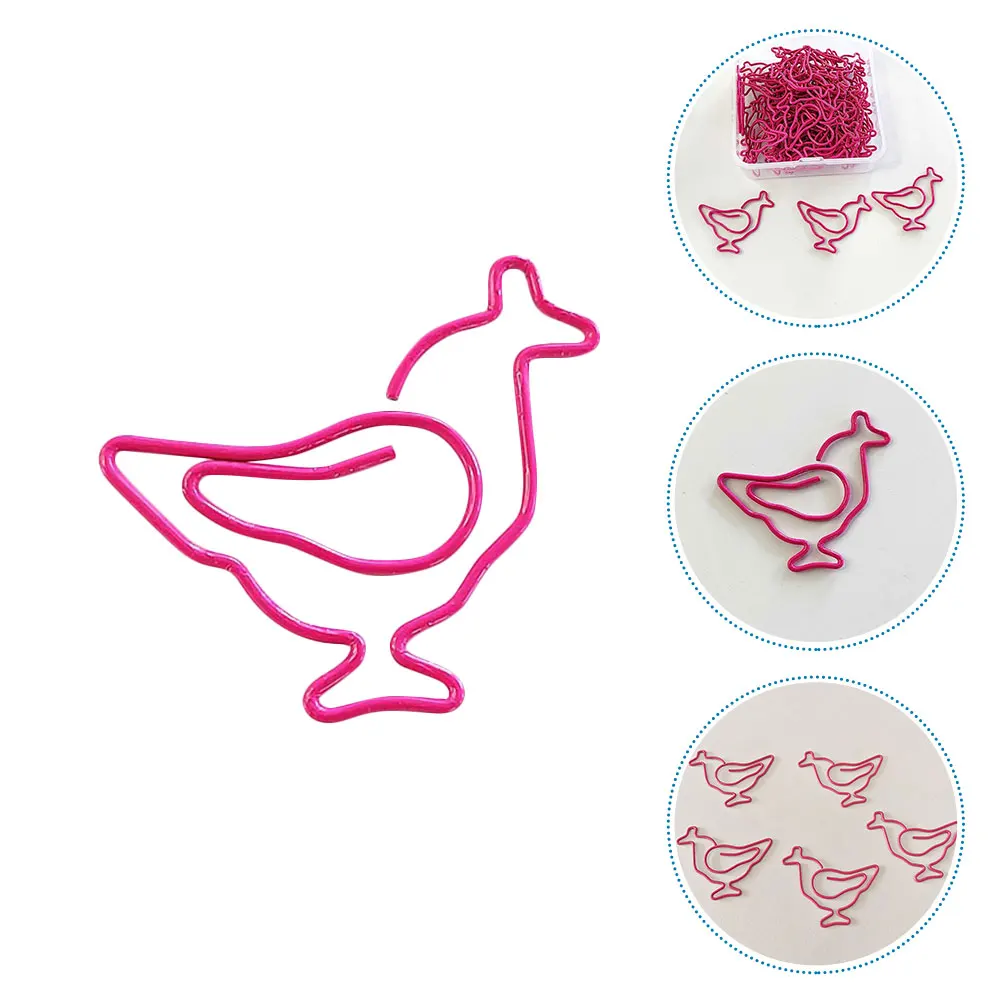 

50Pcs Chick Paper Clips Bookmarks Multifunctional Iron Office School Accessories