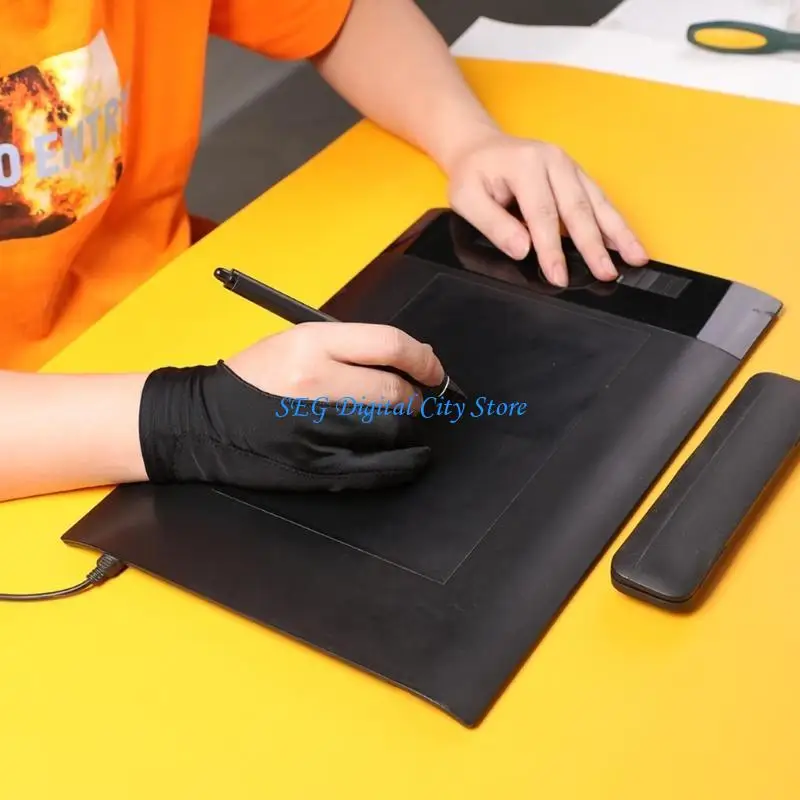 U75B Anti-Touch-Zwei-Finger-Handmalerei Handschuhe für Pad Tablet Universal Zeichnung