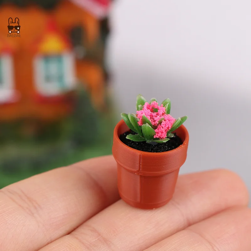 5 Stuks 1:12 Poppenhuis Simulatie Plant Potmodel Poppenhuis Miniatuur Tuin Huis Ornamenten Micro Scène Decoratie Speelgoed