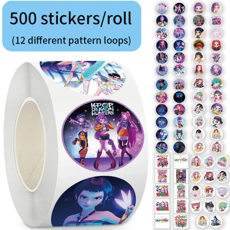 500Pcs Roll Popular Anime  Kp Stickers Tiger Theme DIY Waterproof Decals for Scrapbook Phone Luggage Skateboard Laptop Decor