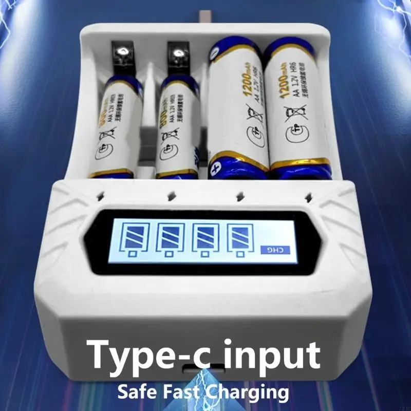 4Slot Type C Independent for AA 3A Batteries with Overcharge Protections