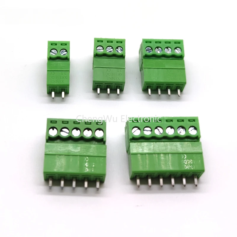 

5sets 2/3/4/5/6/7/8/9/10 Pin Straight Needle 15EDG 3.5mm KF2EDG 3.5mm Pitch PCB Screw Terminal Blocks Plug Socket Connector