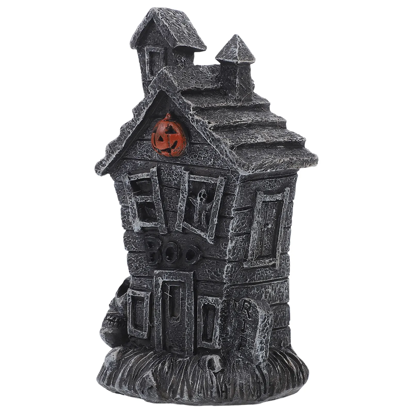 

Pumpkin Haunted House Decoration Halloween Mini Resin Figures Large Size Ghost House Ornaments Miniatures Crafts Spooky Party