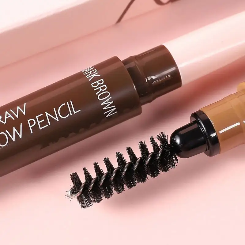 Wenkbrauwpotlood Langdurige Waterdichte Wenkbrauwen Potlood Double-Ended Microblading Wenkbrauw Pen Langdurige Natuurlijke Wenkbrauw Make-Up