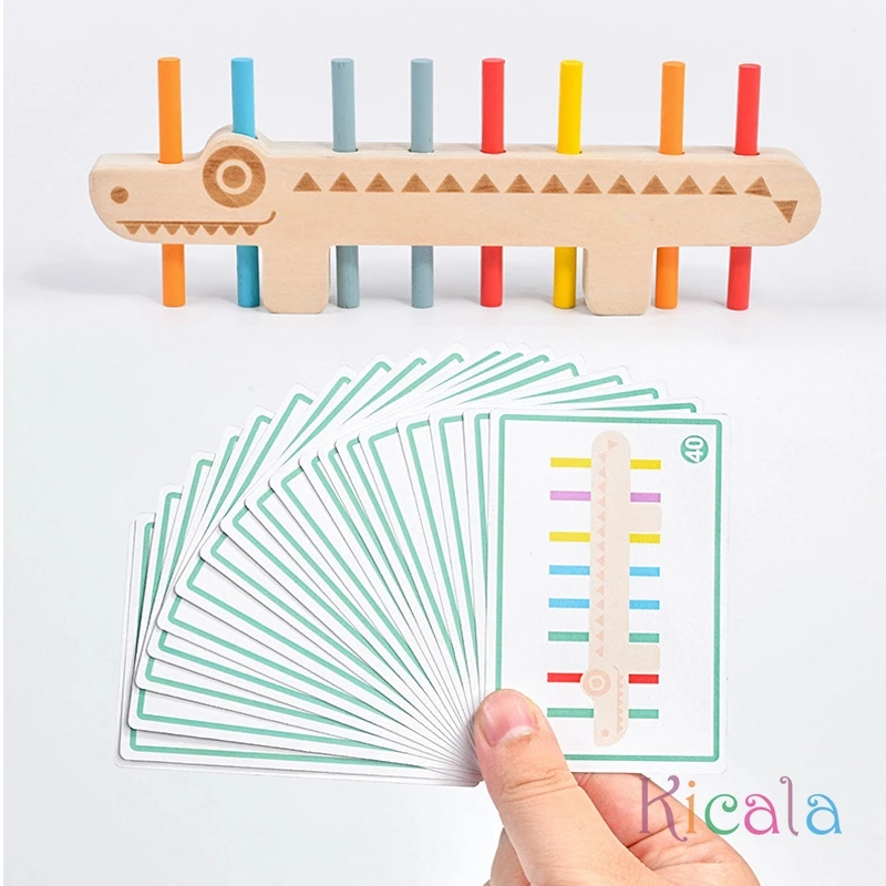 Jeu de société en bois Montessori pour enfants, crocodile, document, anciers assressenti, cadeau d'apprentissage, jouets pour garçons et filles