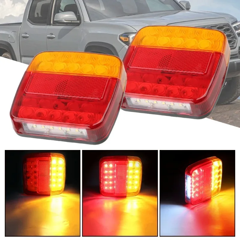 Enquêter Arrière Clignotant, 26 LED, 12V, Lumière de Plaque d'Immatriculation de Voiture, Paupières Arrière, enquêter d'Arrêt de Frein, Remorque, Camion, Caravane