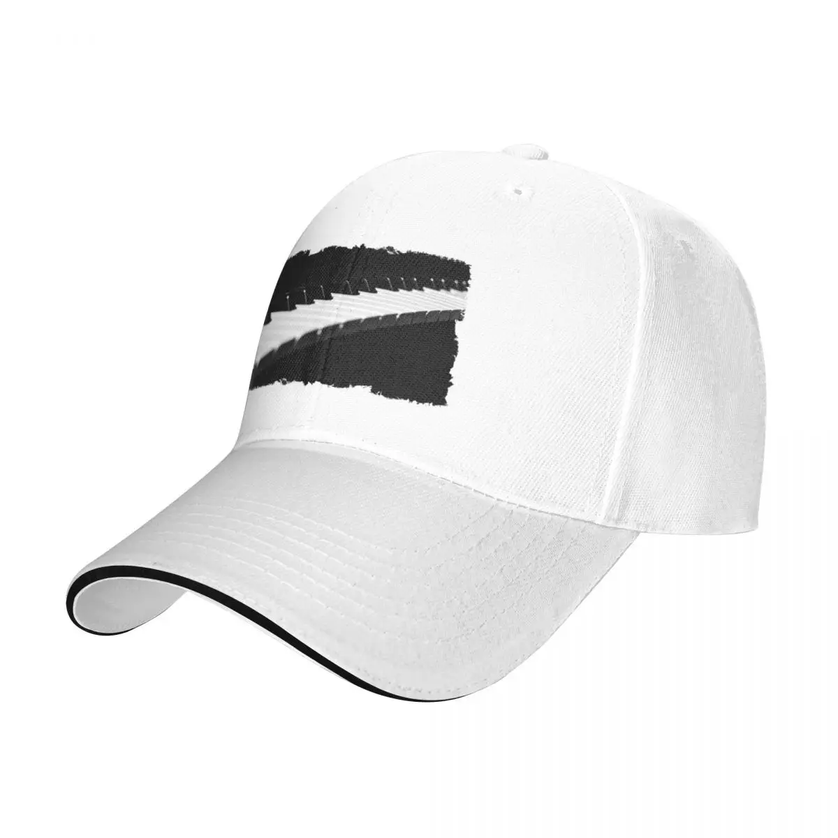 

Piano Keyboard in Minimal Black and White Photograph Cap Baseball Cap Visor Cap male golf hat men Women's